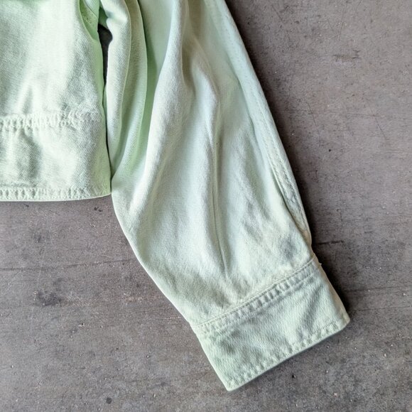 Zara Pastel Green Cropped Oversized Shirt Jacket small - Picture 5 of 8